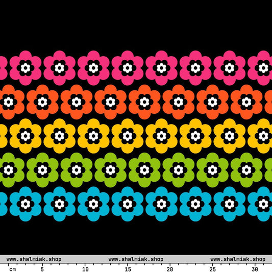 Fabric - PEACOCK BLOOM rainbow