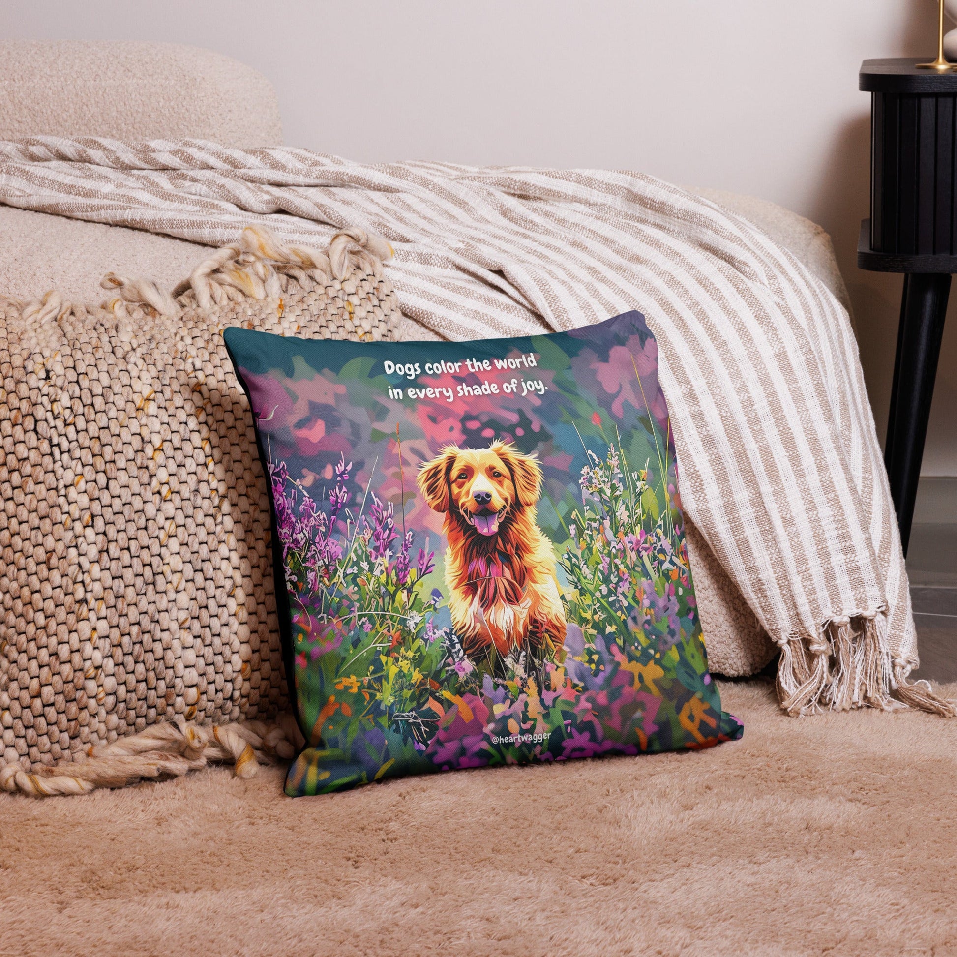 Pillow Case - Dogs color the world in every shade of joy 18″×18″