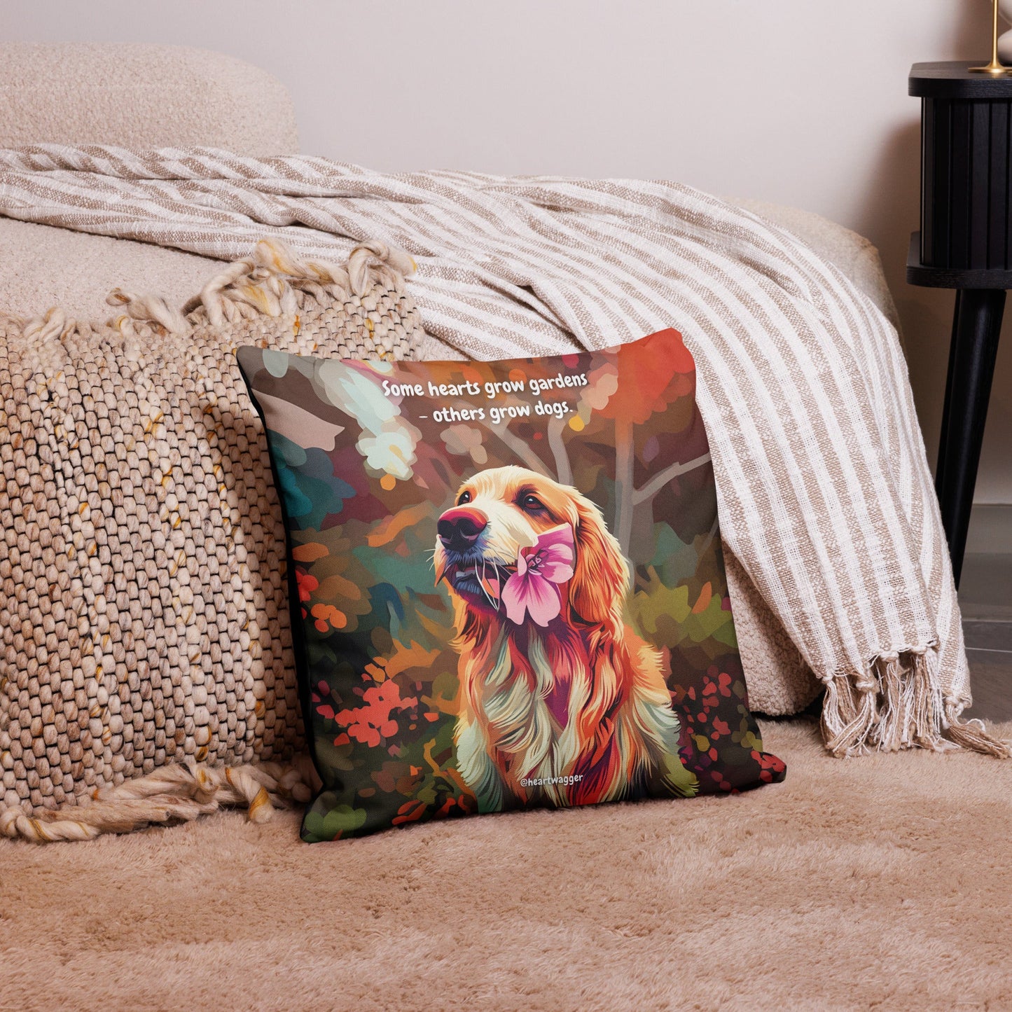 Pillow Case - Some hearts grow gardens - others grow dogs