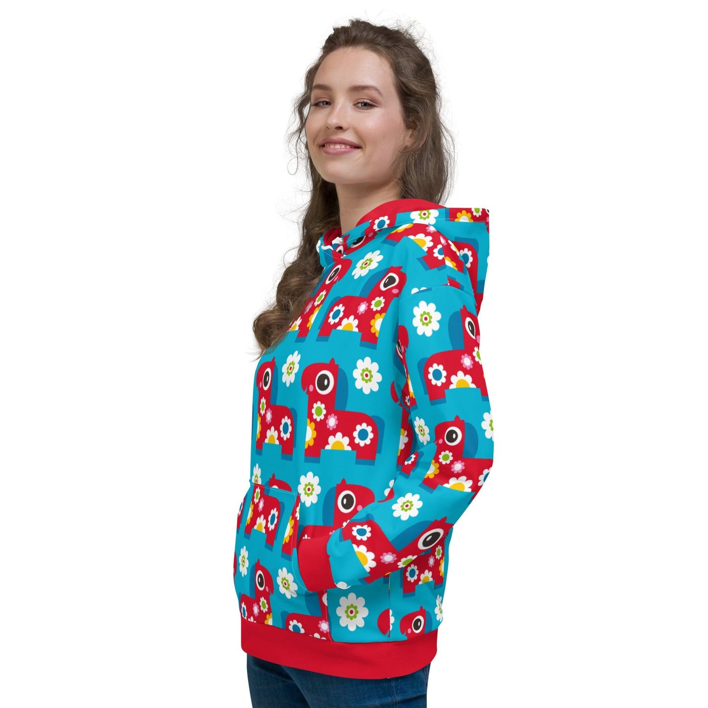 Hoodie - PONY BLOOM turquoise
