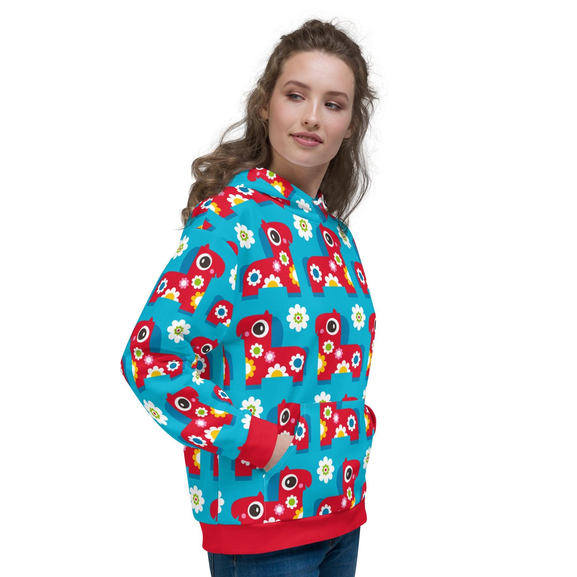 Hoodie - PONY BLOOM turquoise