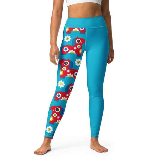 Yoga Leggings - PONY BLOOM turquoise