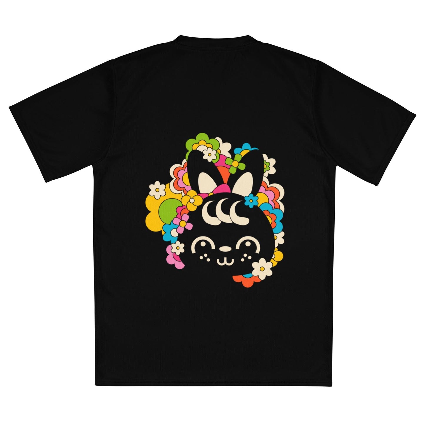 Sports Jersey - POPBUNNY black (bunny) - Playful bunnies and flowers print