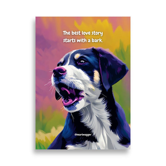 Poster - The best love story starts with a bark 50×70 cm