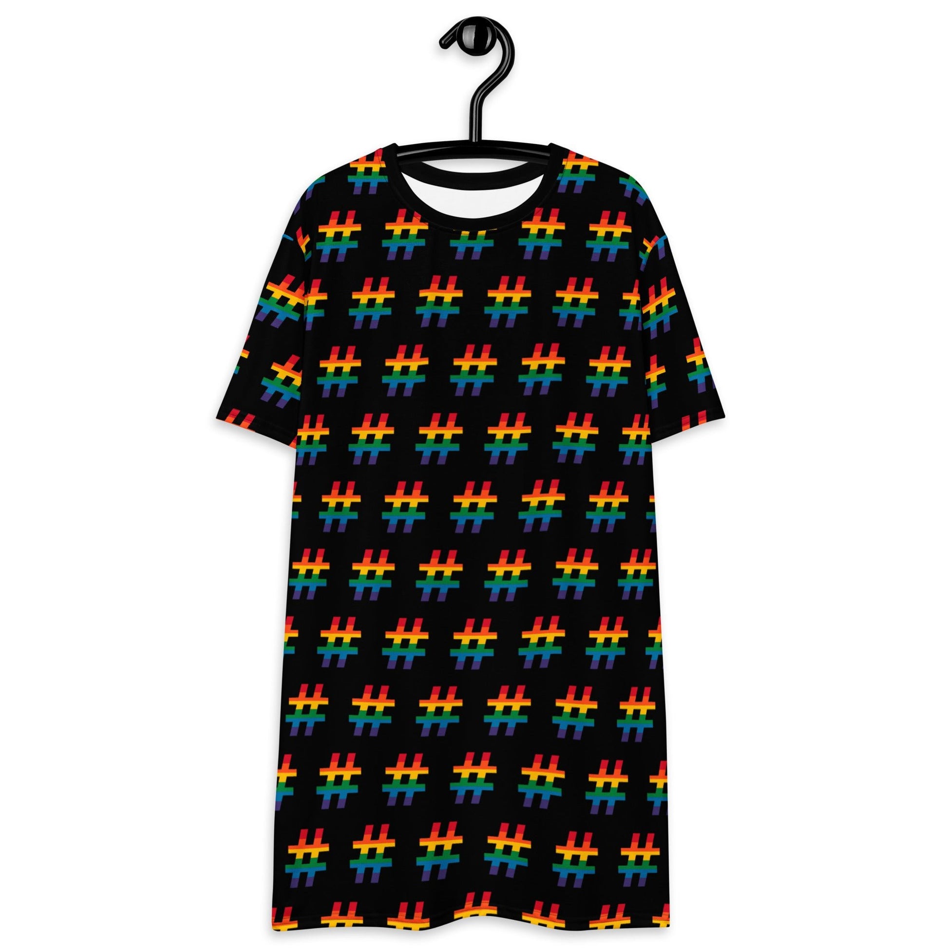 T-Shirt Dress - #RAINBOW black
