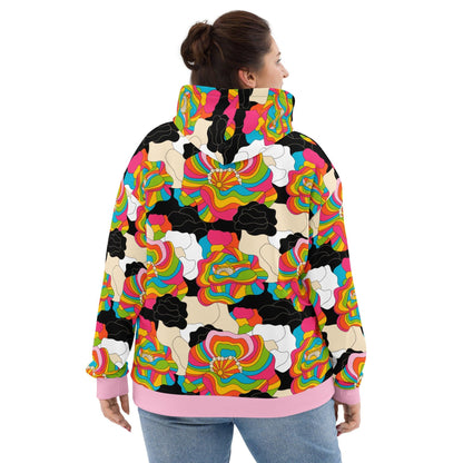 Hoodie - RAINBOW POPPY - Bold rainbow poppies print