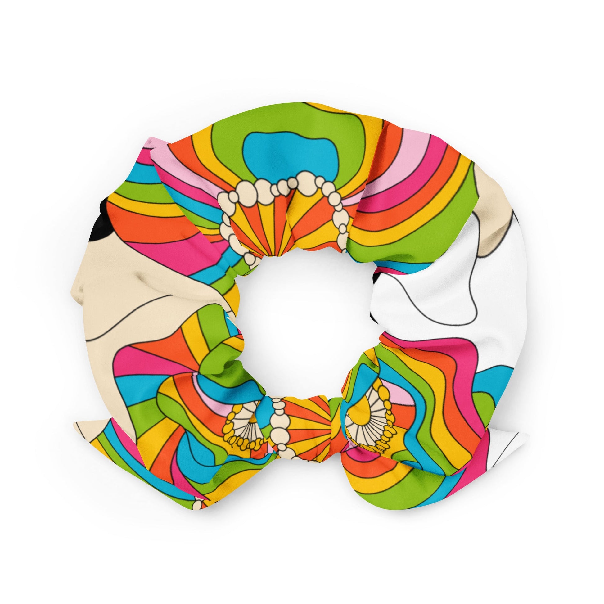 Scrunchie - RAINBOW POPPY - Bold rainbow poppies print