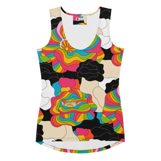 Tank top - RAINBOW POPPY - Bold rainbow poppies print