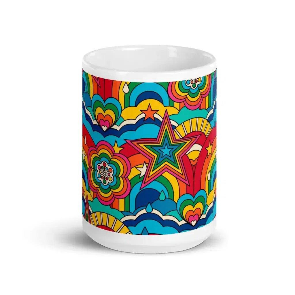 Mug - RAINBOW RAVE - Bold rainbow sky print