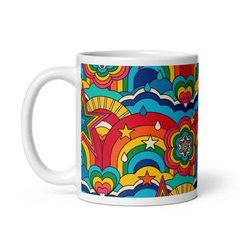 Mug - RAINBOW RAVE - Bold rainbow sky print 11oz