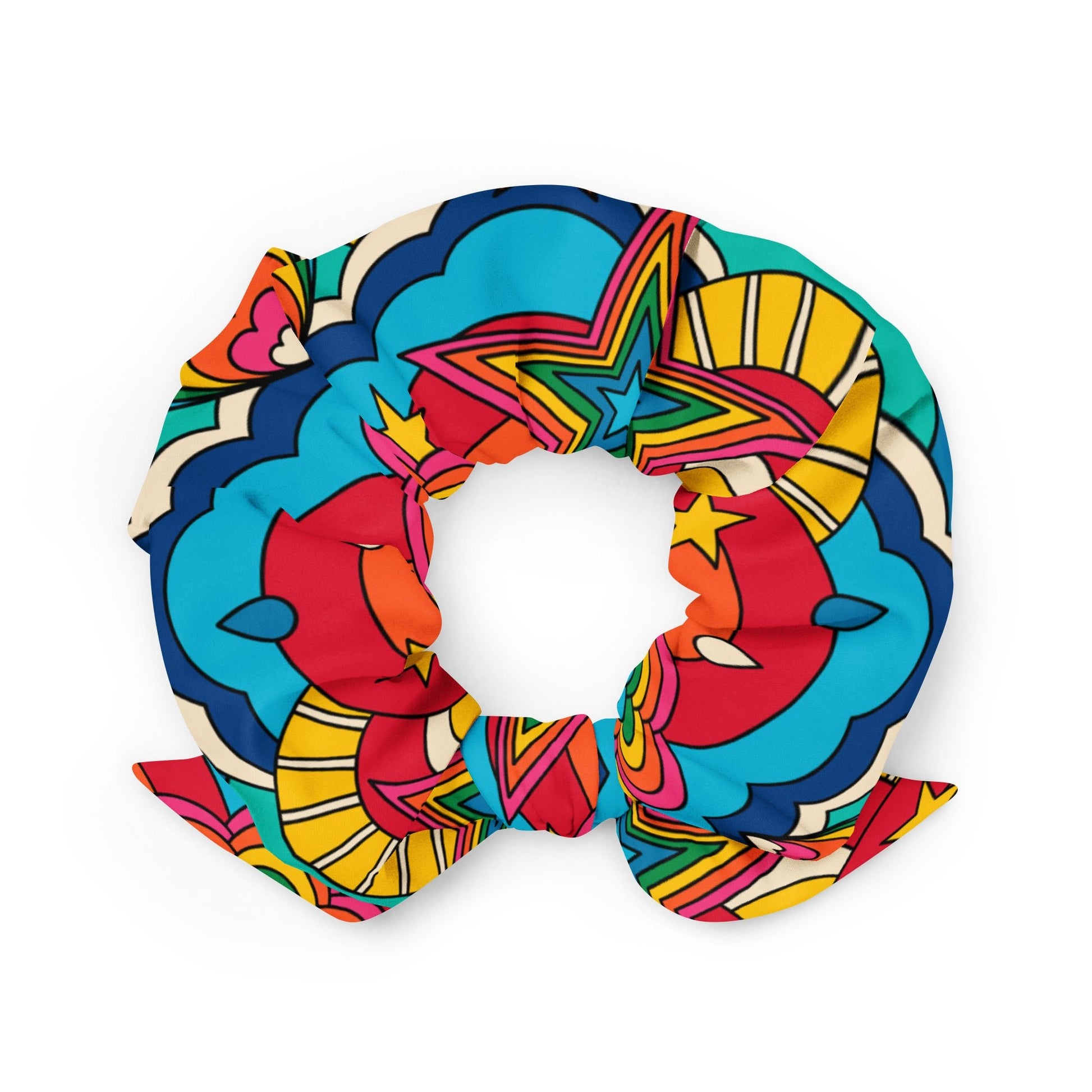 Scrunchie - RAINBOW RAVE - Bold rainbow sky print