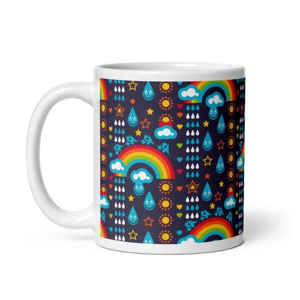 Mug - RAINBOWPHANT blue - Rainbows and elephants print 11oz