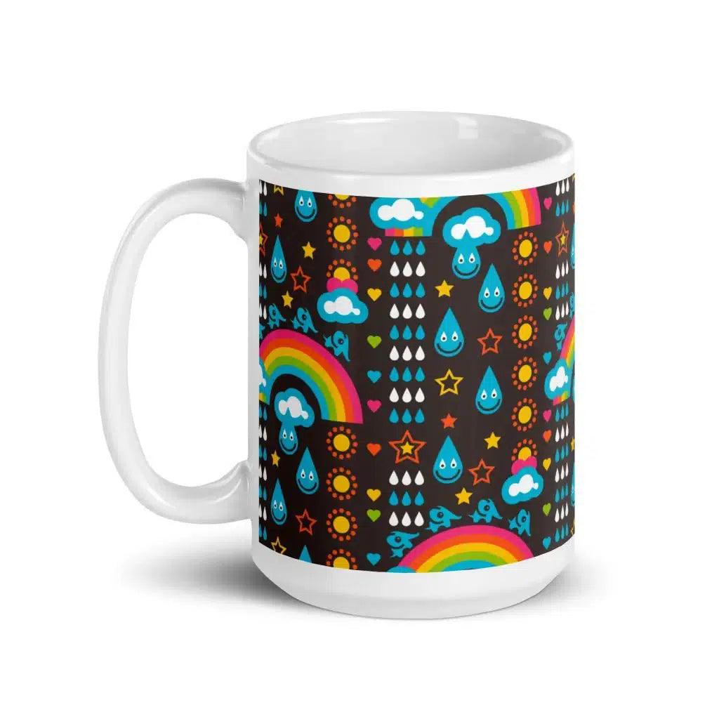 Mug - RAINBOWPHANT brown - Rainbows and elephants print