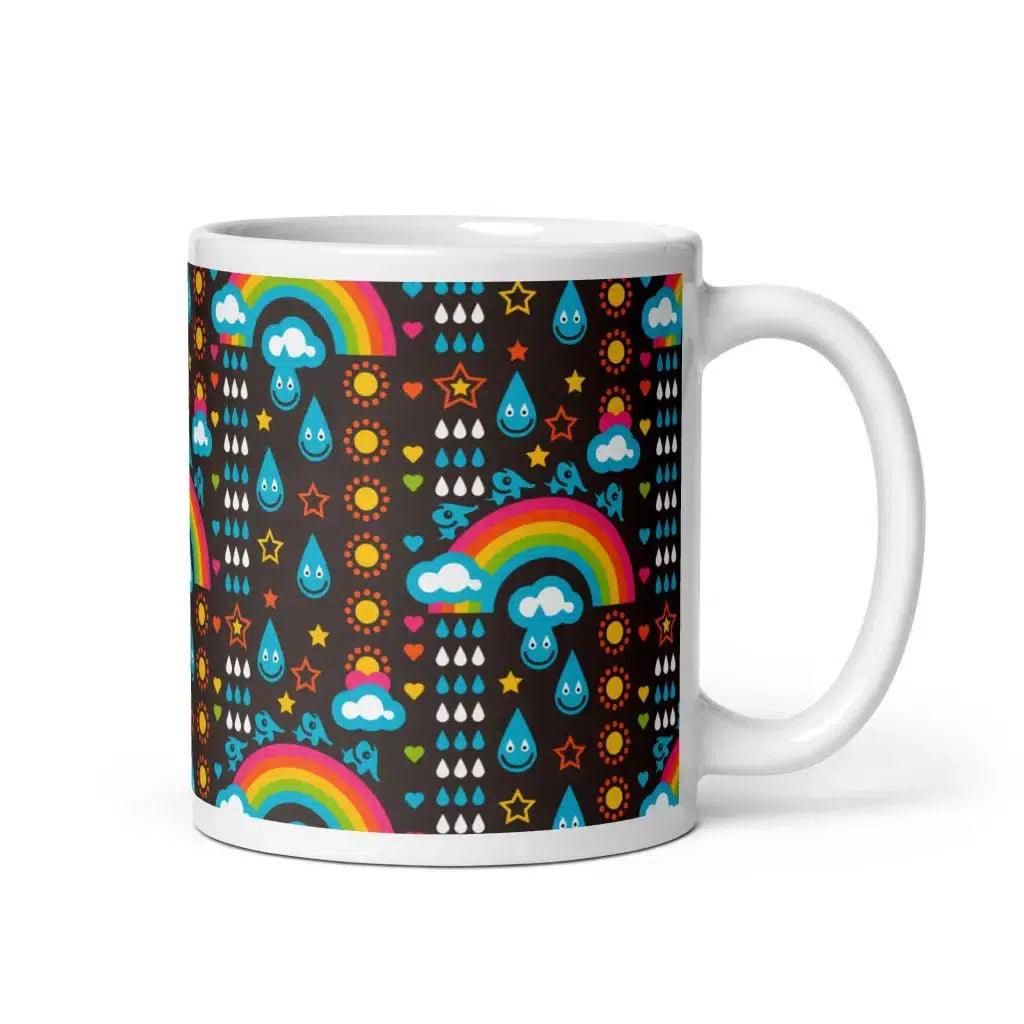 Mug - RAINBOWPHANT brown - Rainbows and elephants print