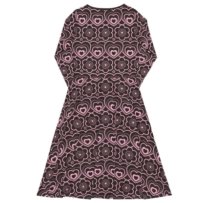 Midi Dress - RAMONA pink brown