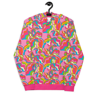 Hoodie - SASSY IRIS pink - Bold iris flower print 6XL