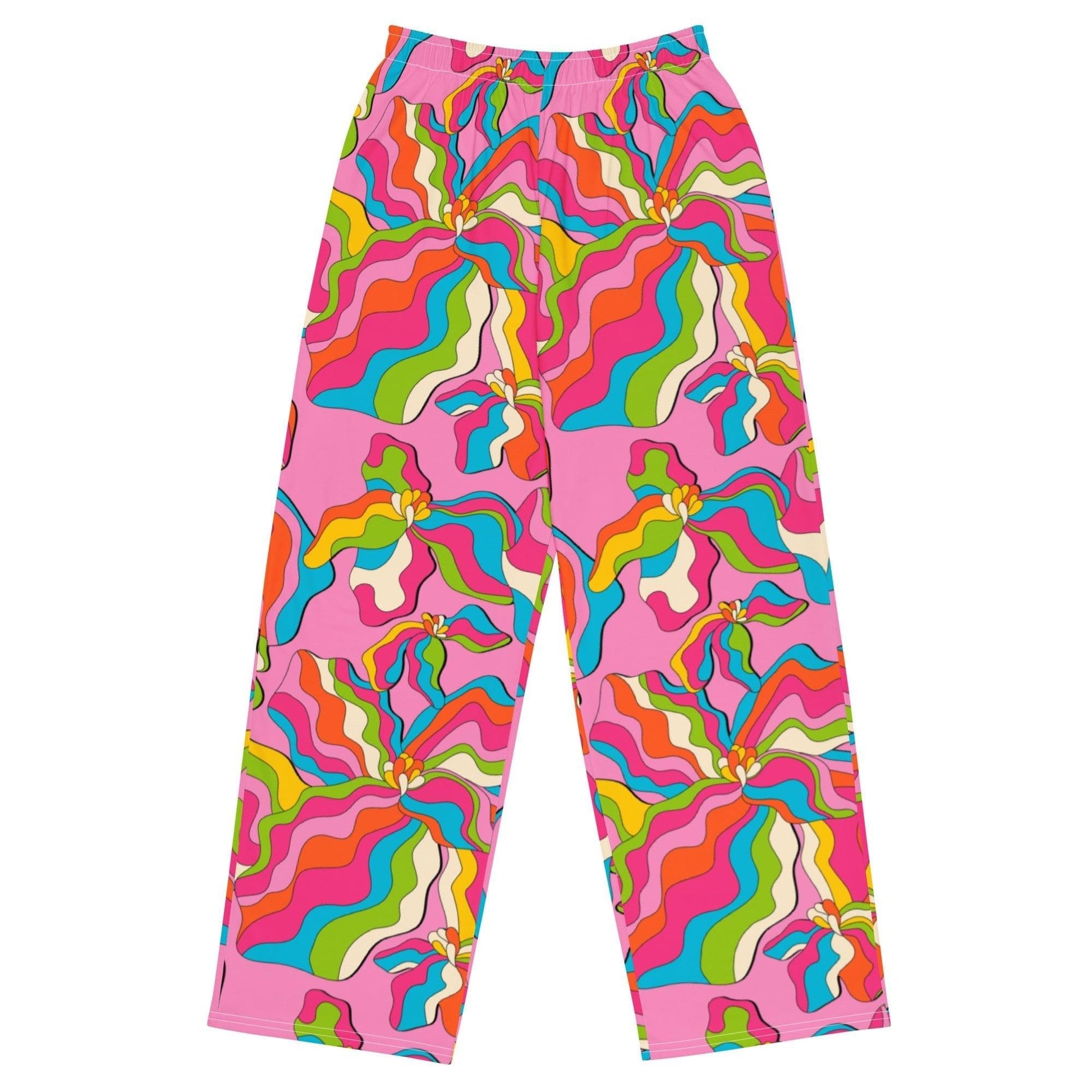 Pants - SASSY IRIS pink - Bold iris flower print 6XL