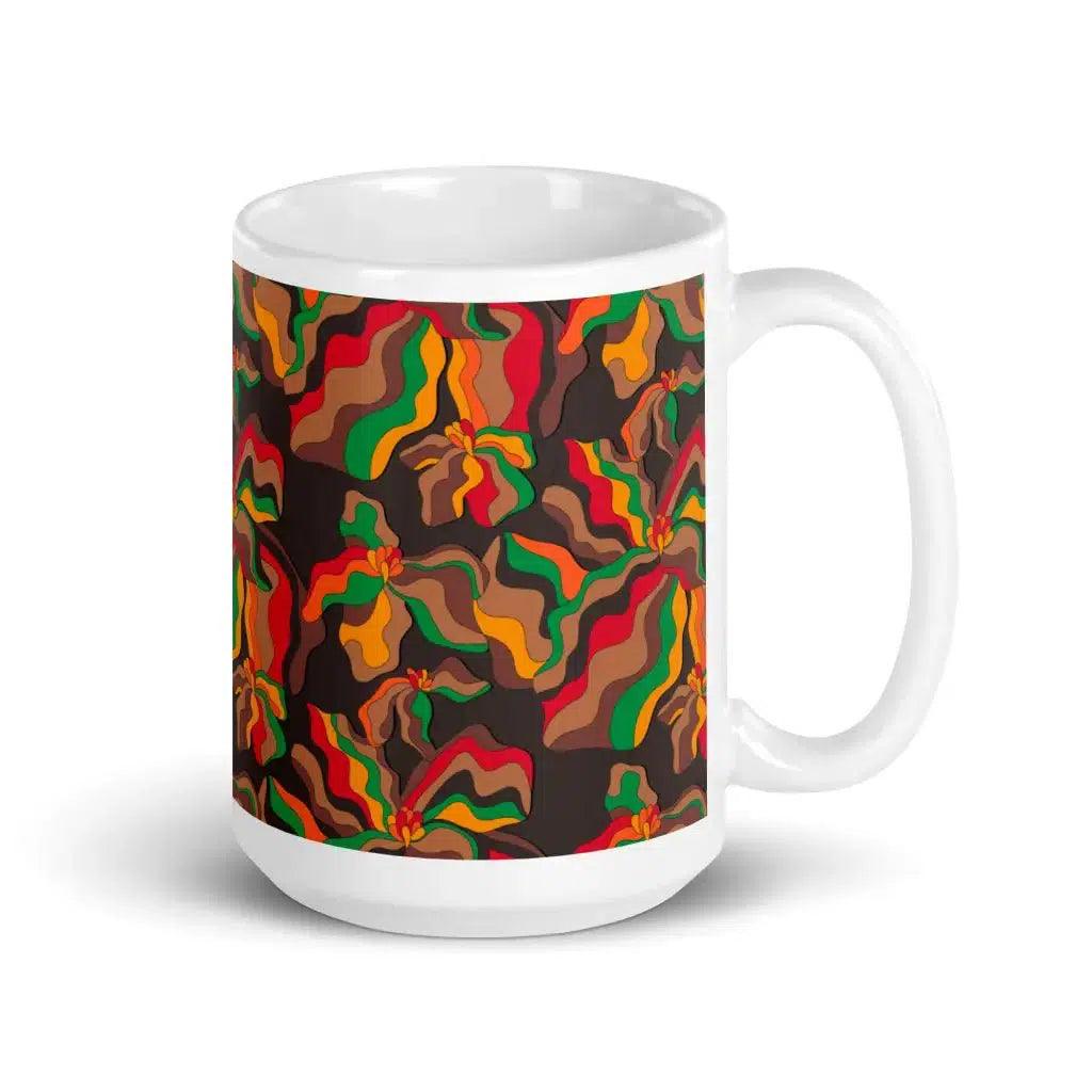 Mug - SASSY IRIS retro - Bold iris flower print