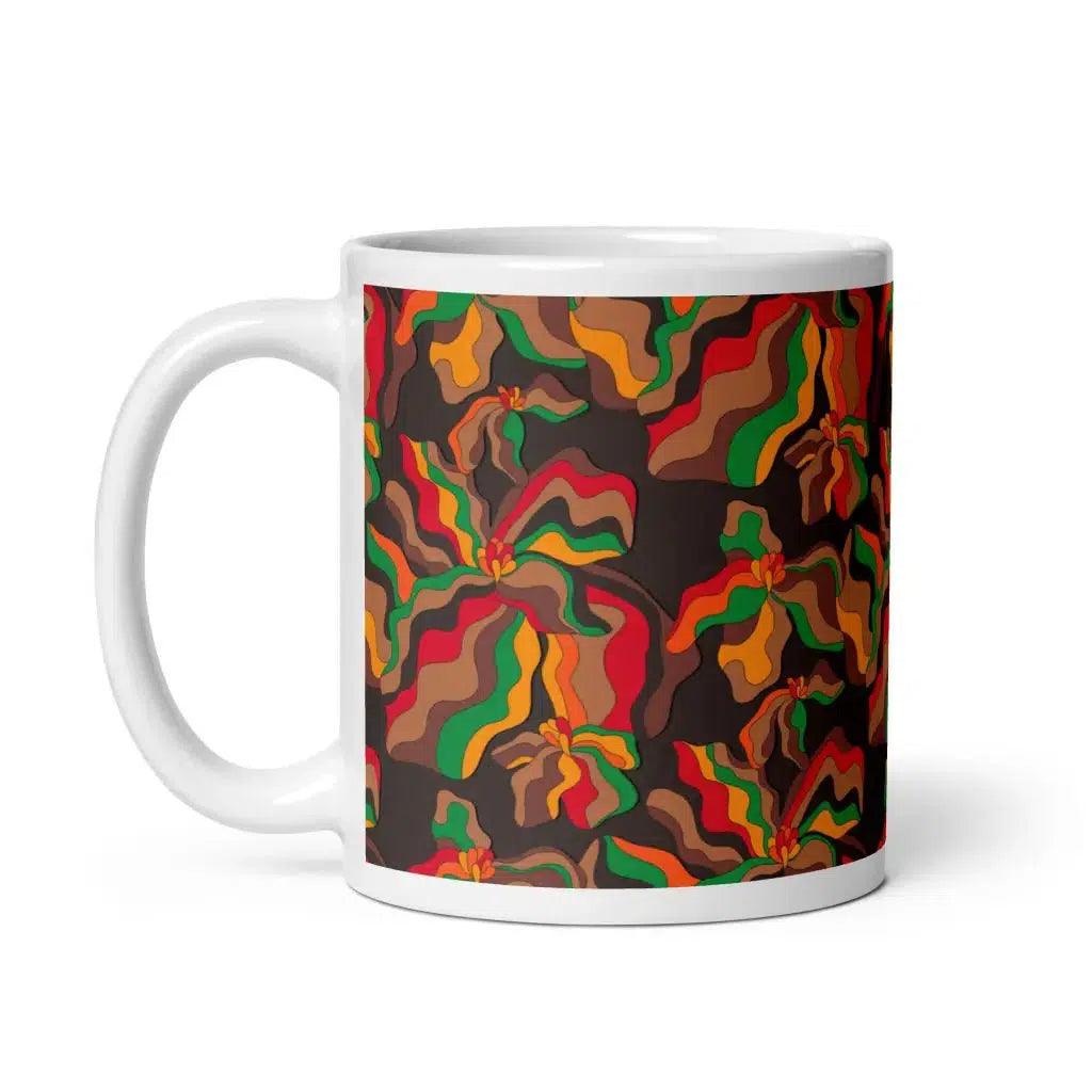 Mug - SASSY IRIS retro - Bold iris flower print