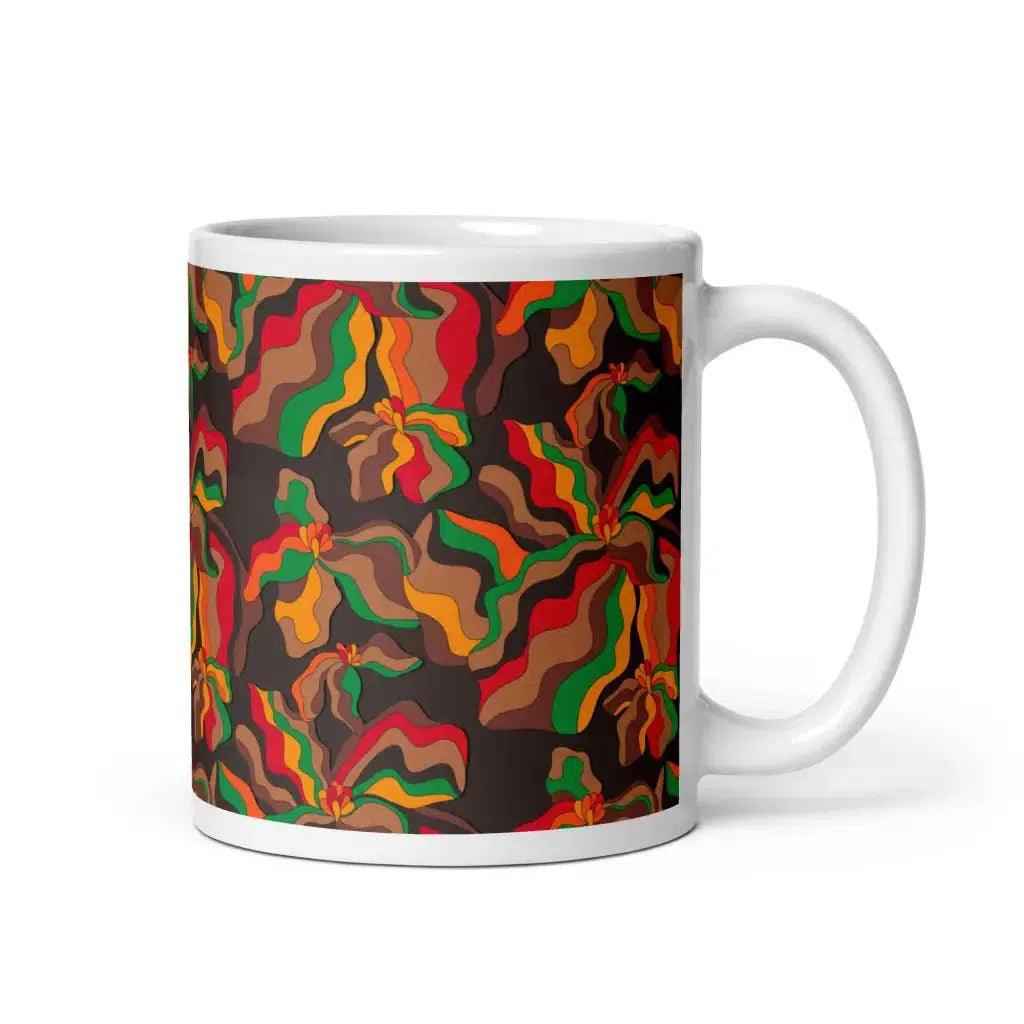 Mug - SASSY IRIS retro - Bold iris flower print