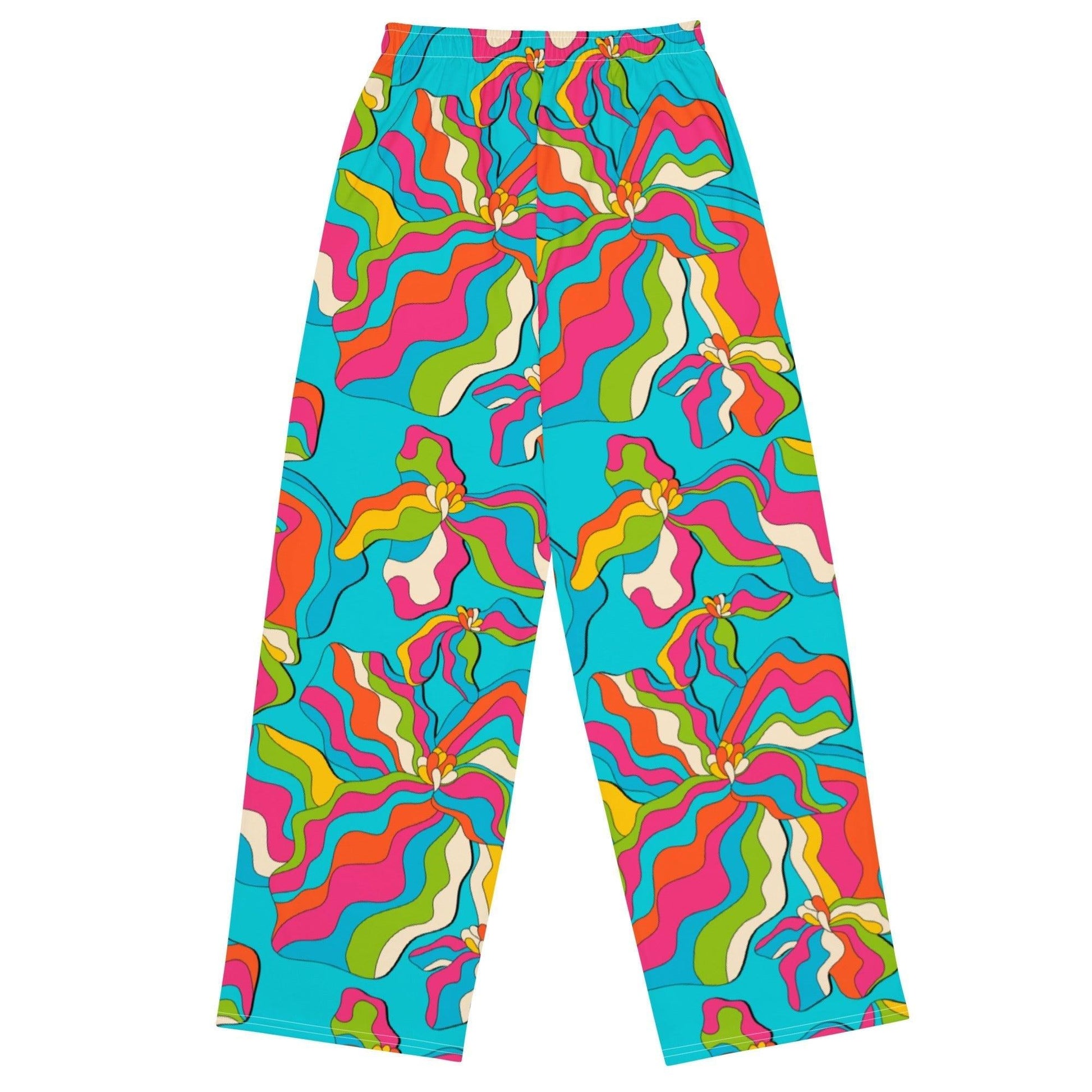 Pants - SASSY IRIS turquoise - Bold iris flower print