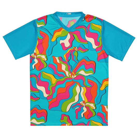 Sports Jersey - SASSY IRIS turquoise - Bold iris flower print 6XL