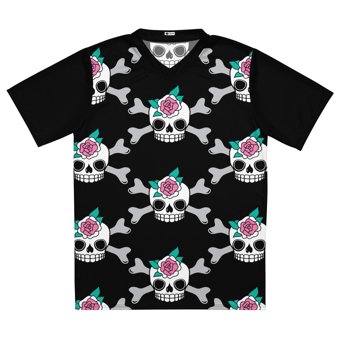 Sports Jersey - SKULLROSE black - Skulls and roses print 6XL