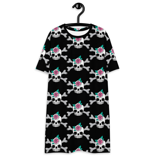 T-Shirt Dress - SKULLROSE black
