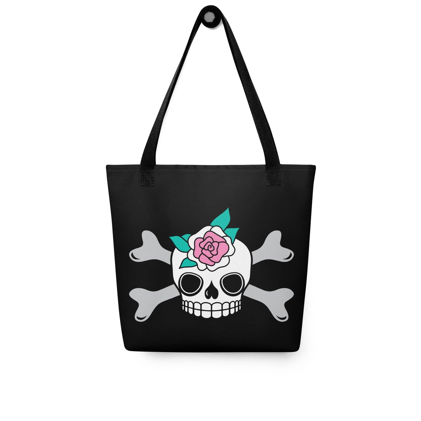 Tote bag - SKULLROSE black - Skulls and roses print Default Title