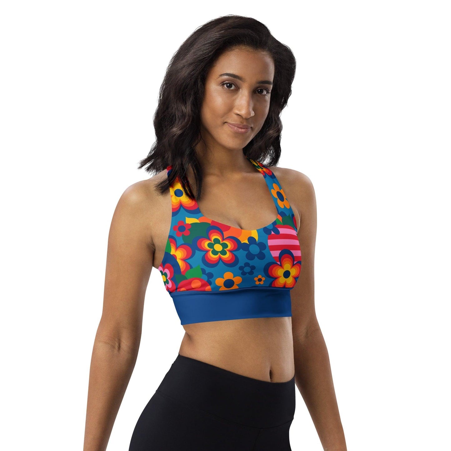 Sports Bra - APPLEMANIA blue - Fun Apple Print