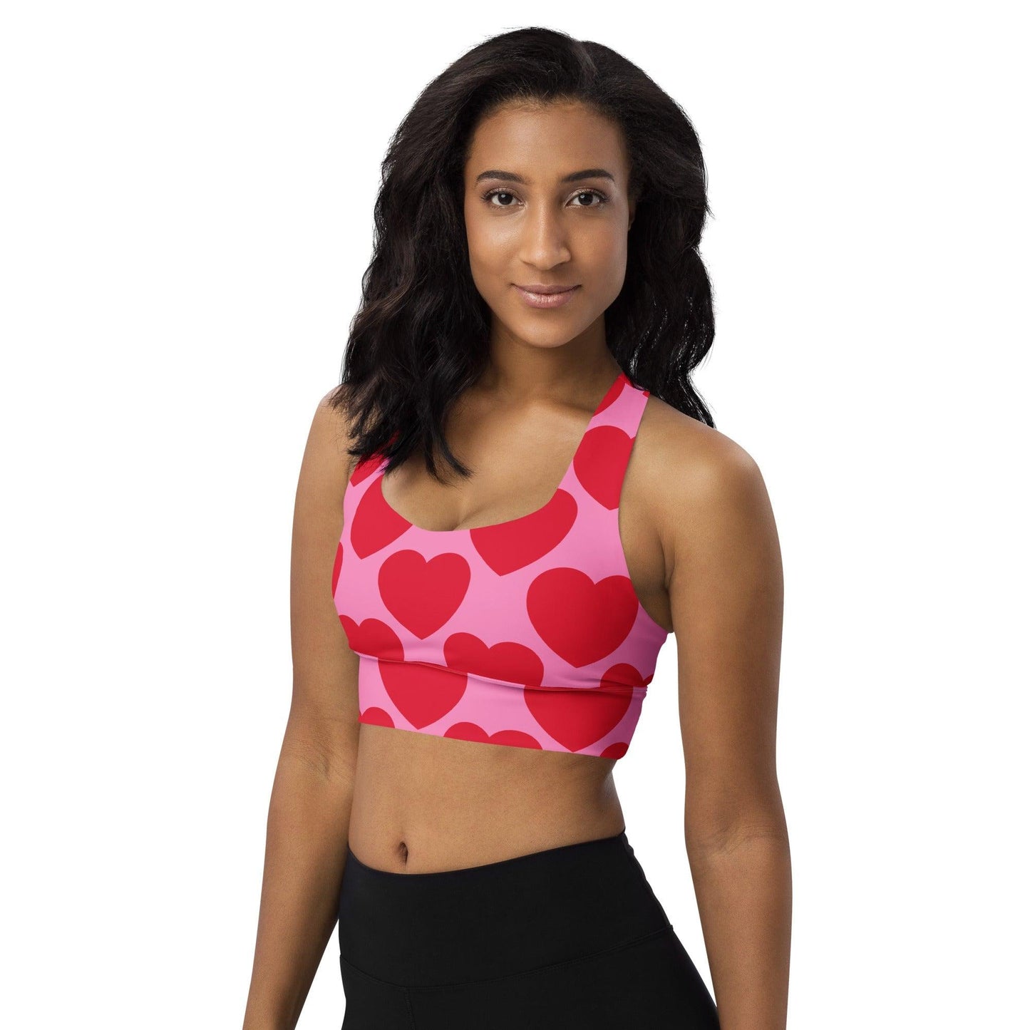 Sports Bra - ELLIE LOVE red - Bold Heart Print