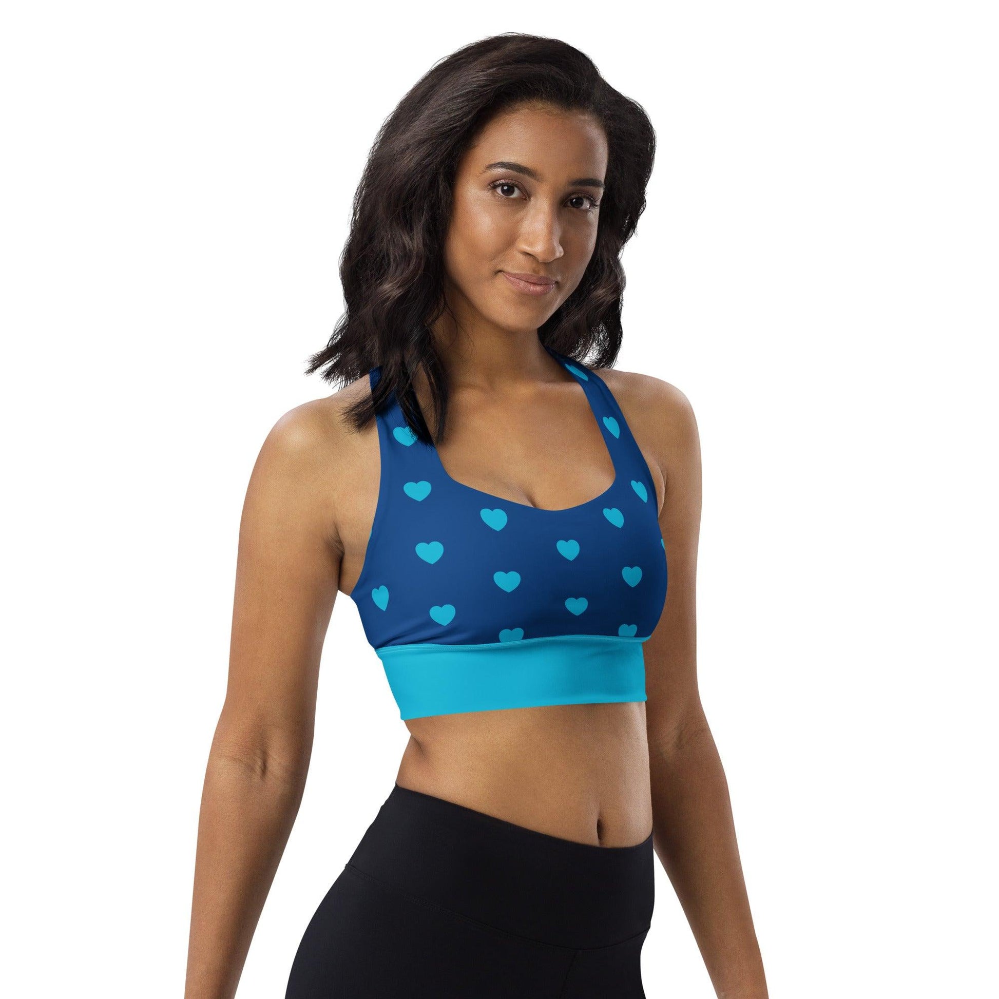 Sports Bra - HEARTS blue