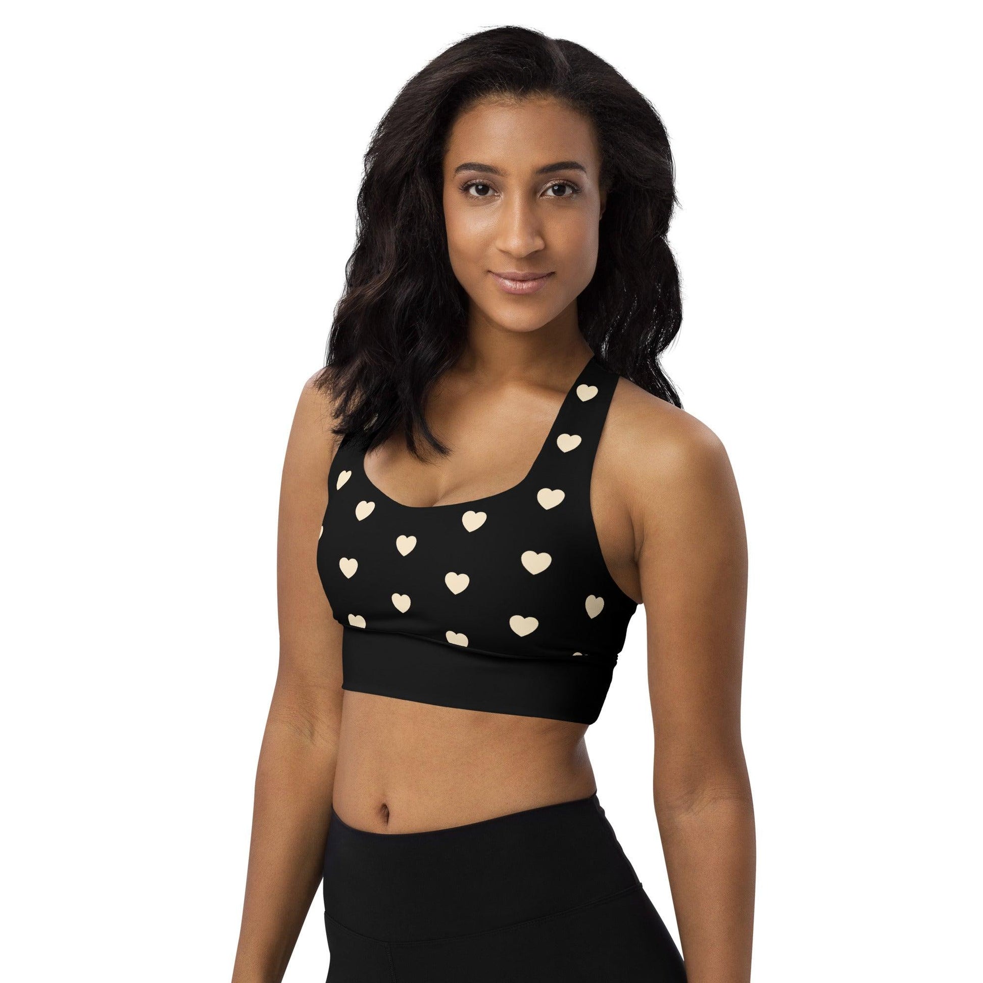 Sports Bra - HEARTS natural black