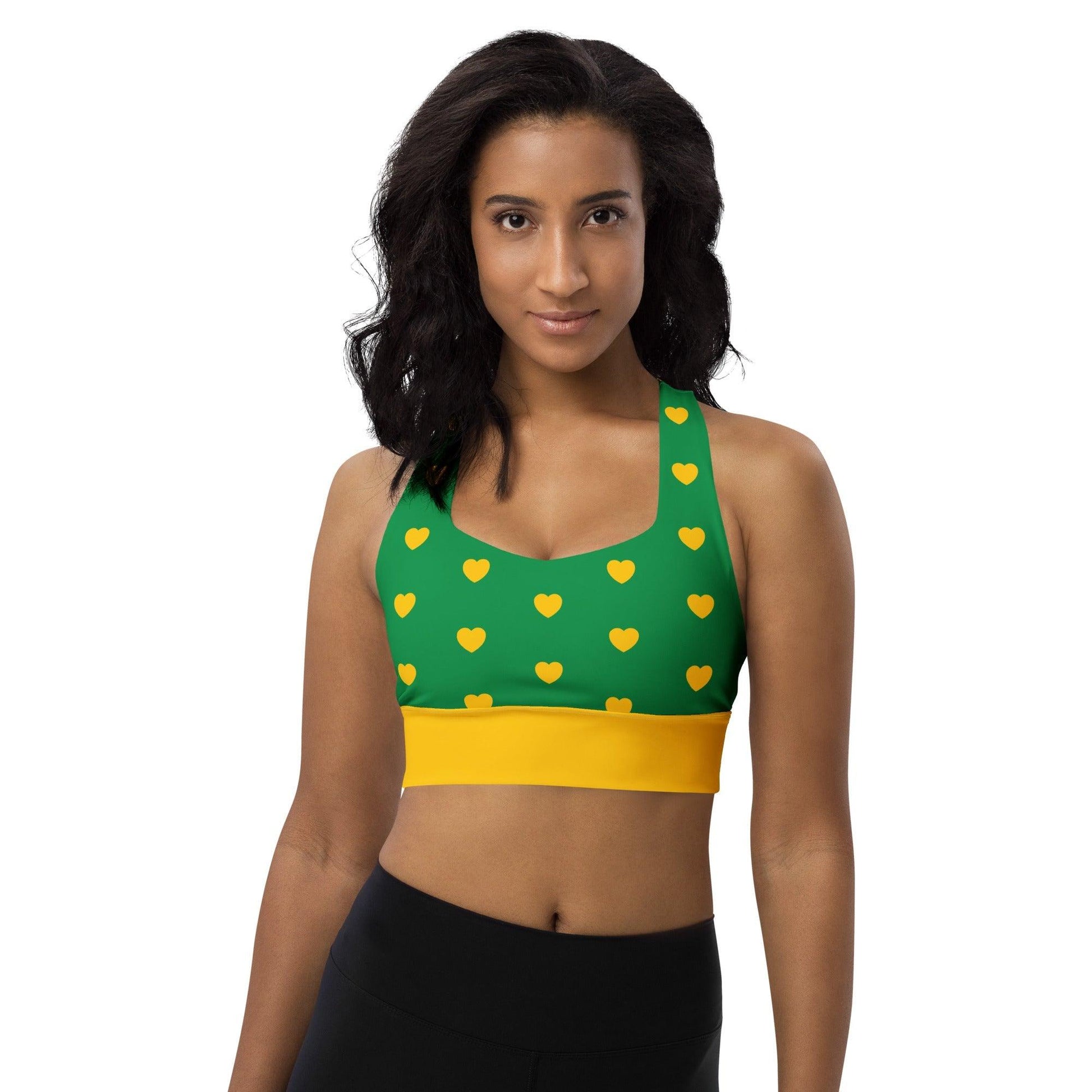 Sports Bra - HEARTS yellow green