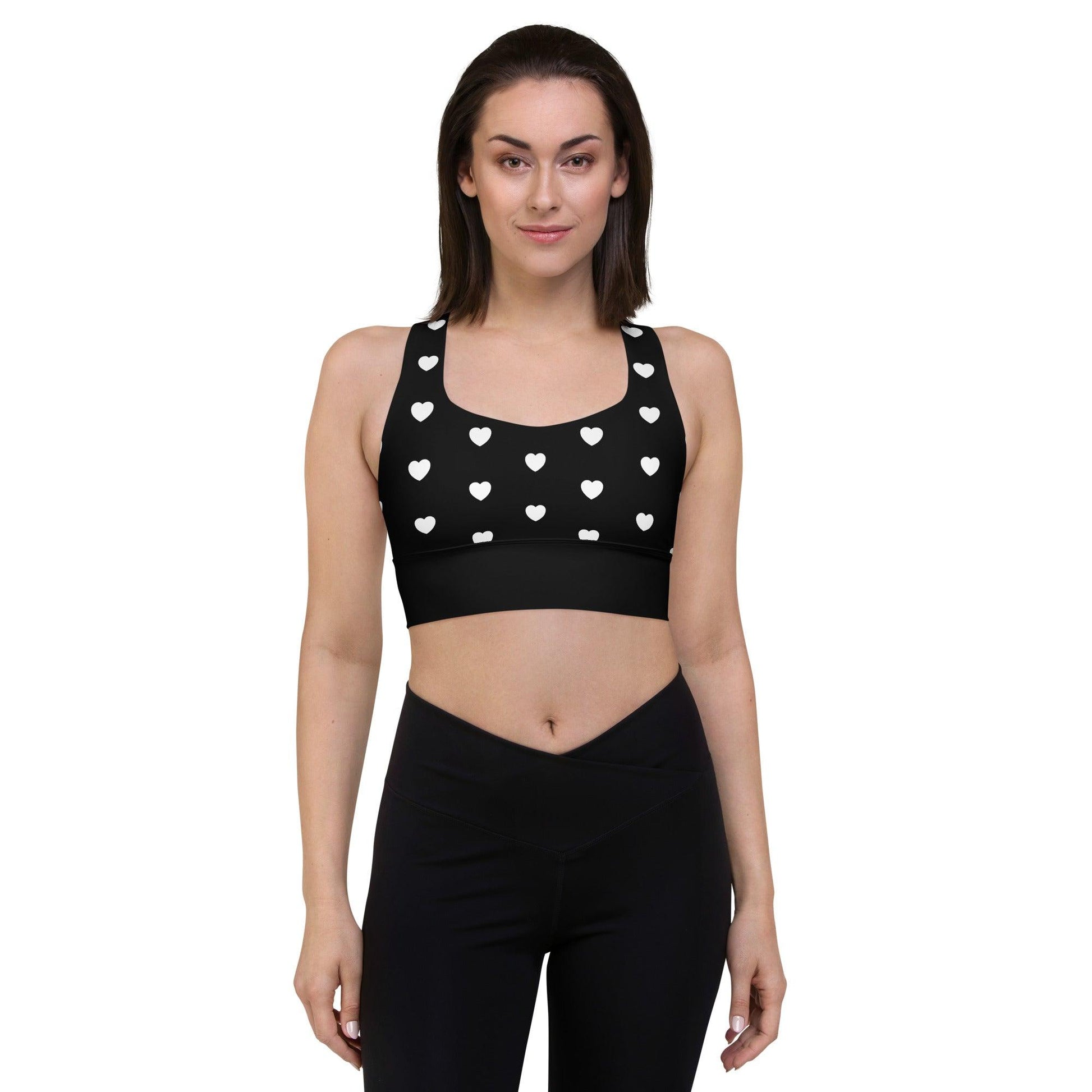 Sports Bra - HERTTAHOUND HEARTS bw