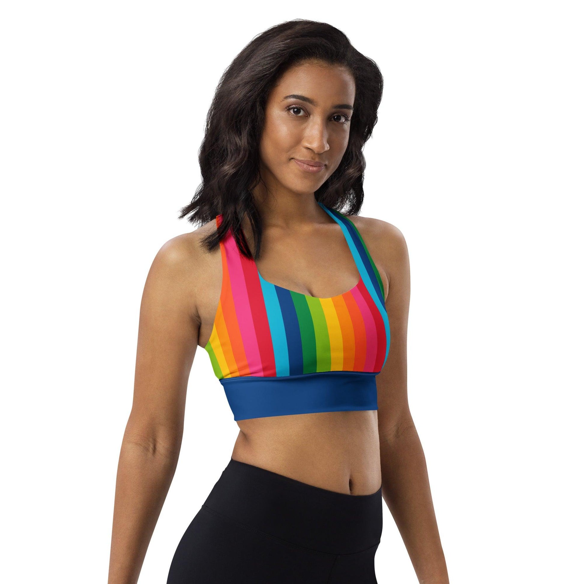Sports Bra - RAINBOW STRIPE vertical