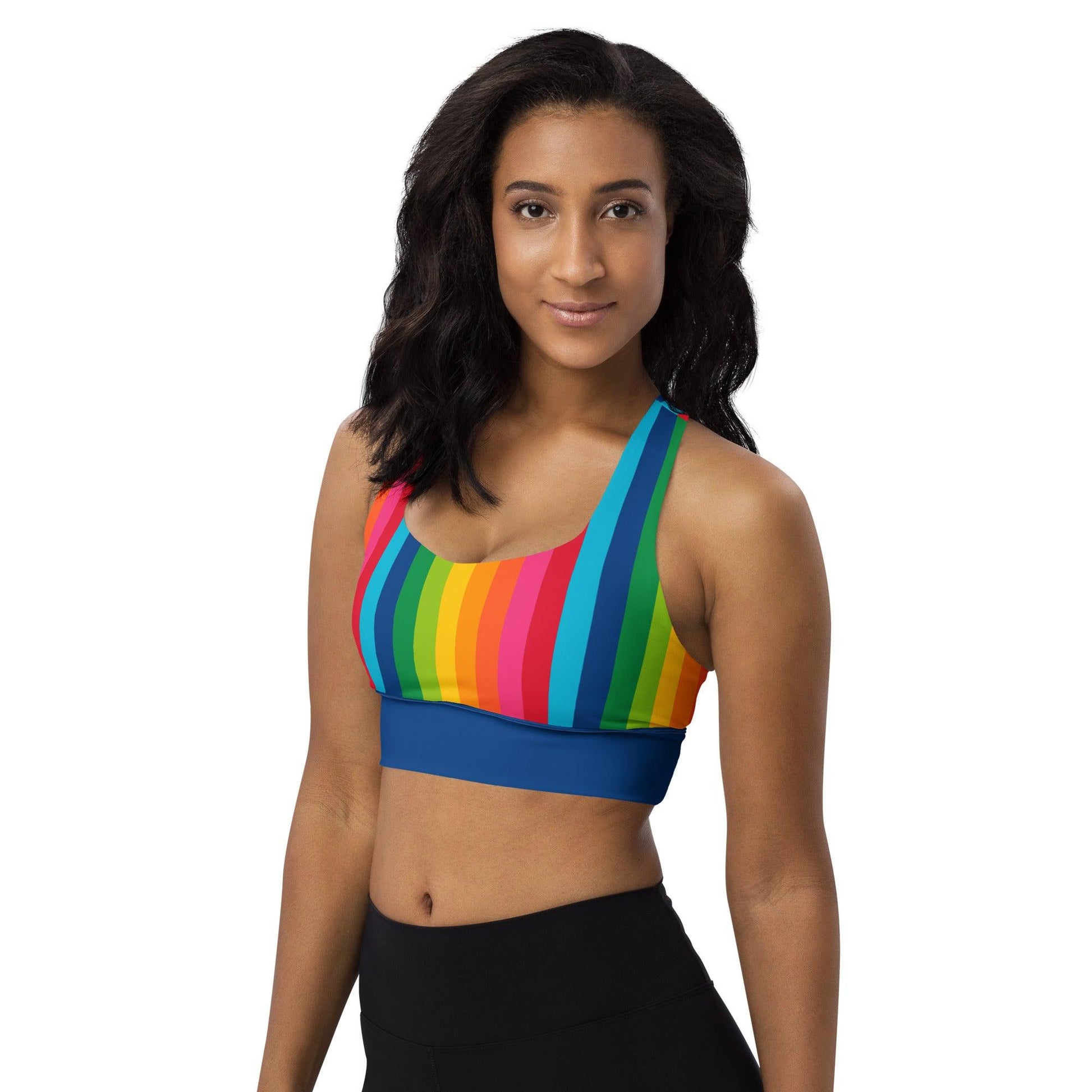Sports Bra - RAINBOW STRIPE vertical