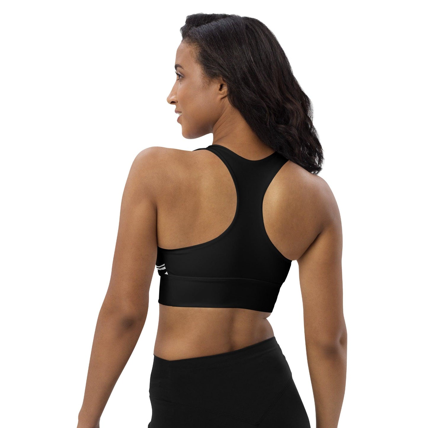 Sports bra - ENERGY WAVES bw - Wavy stripe print