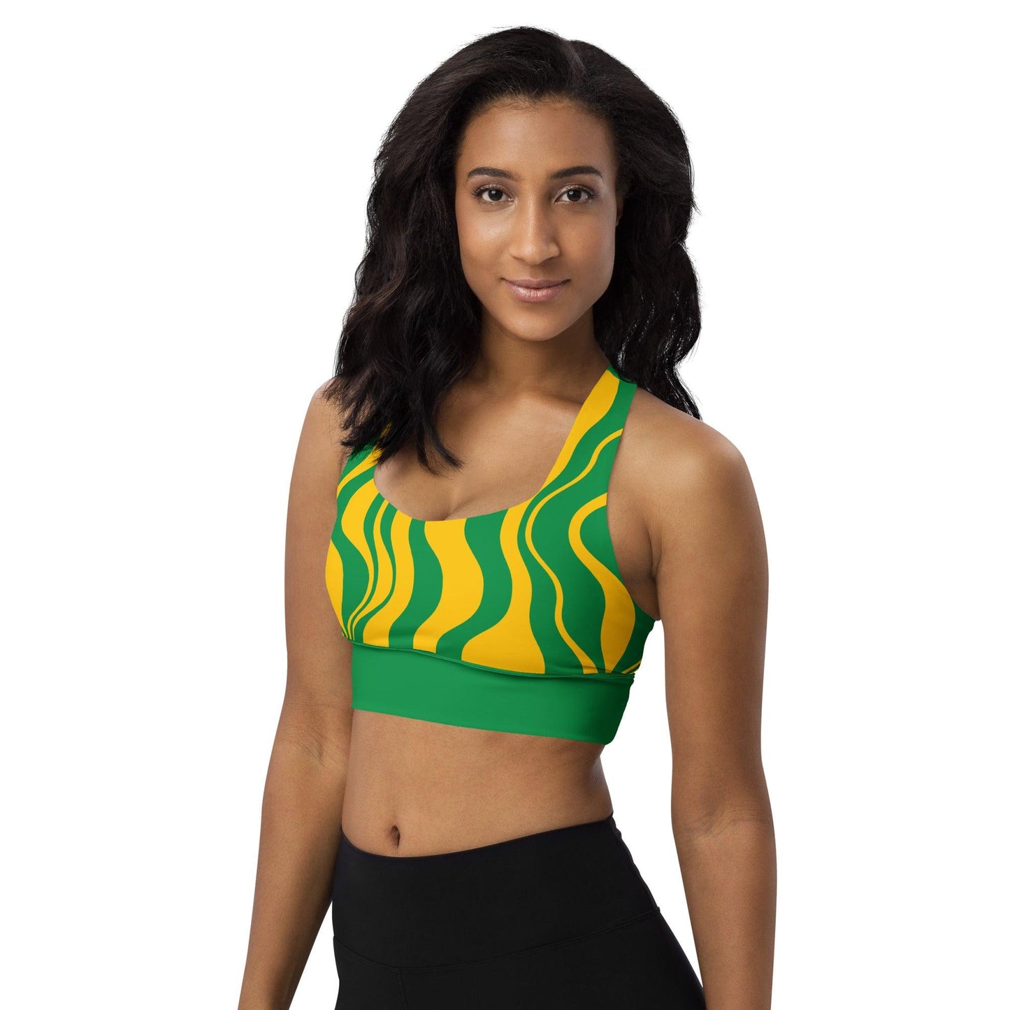 Sports Bra - WAVY yellow green