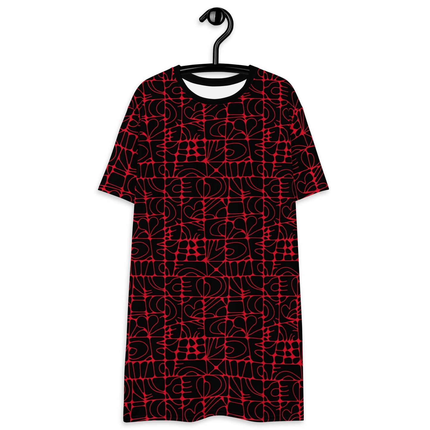 T-shirt dress - STONE SPIRIT black red - Graphic stone shapes print 6XL