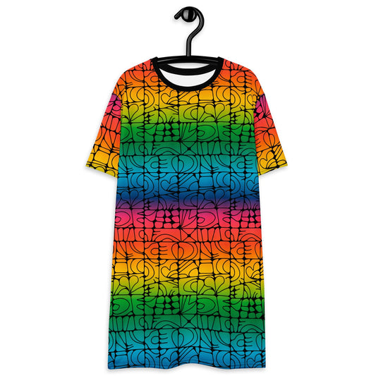 T-Shirt Dress - STONE SPIRIT rainbow black