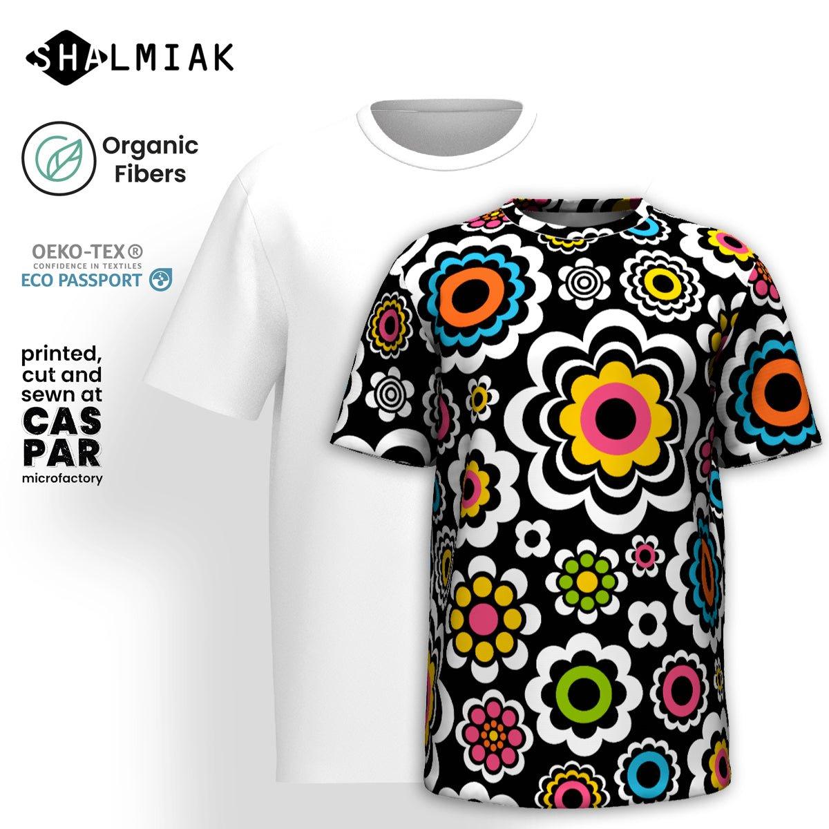 Organic cotton t-shirt - SUGAR BLOOM - Playful candy flowers print