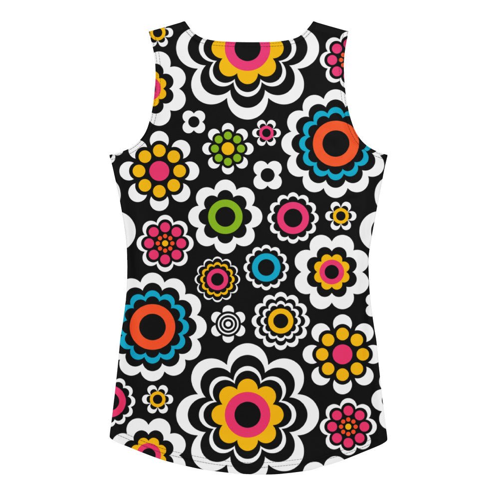 Tank top - SUGAR BLOOM - Playful candy flowers print XL