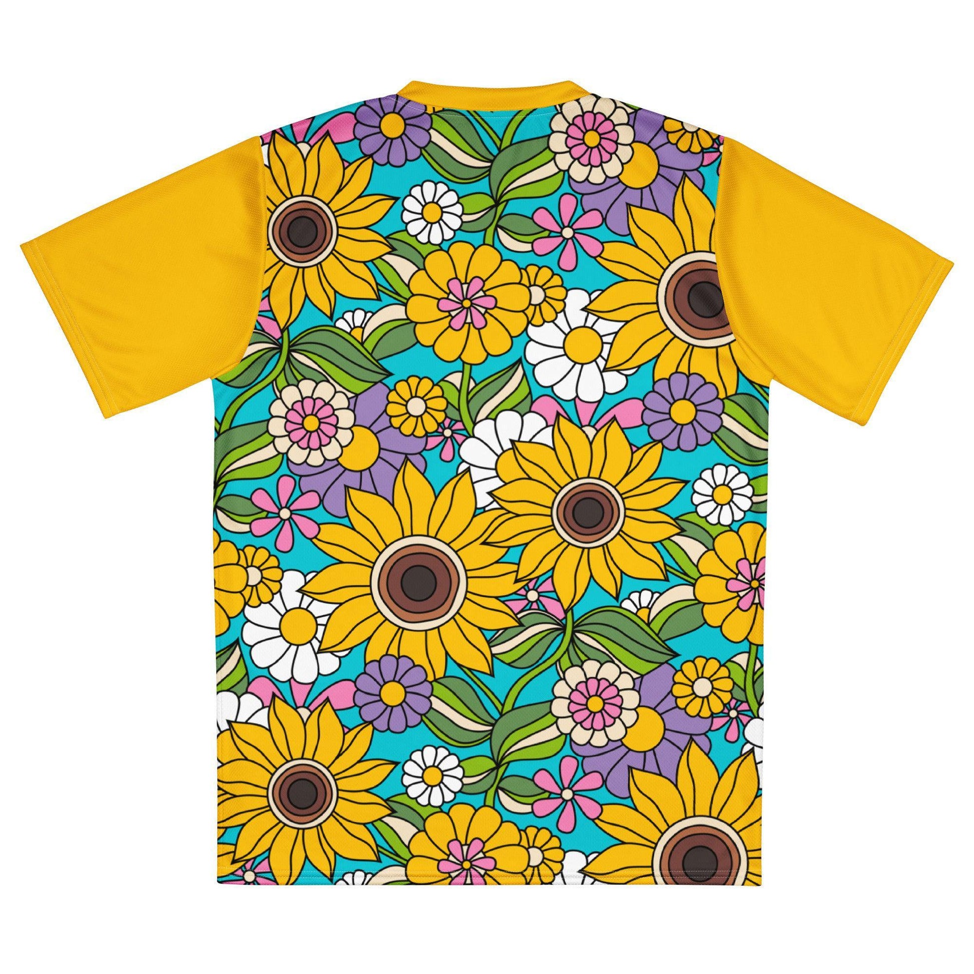 Sports Jersey - SUNDANCE turquoise - Bold sunflower print