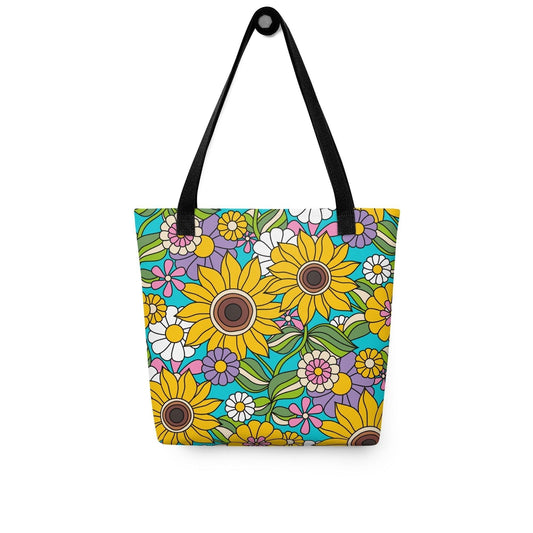 Tote bag - SUNDANCE turquoise - Bold sunflower print Default Title