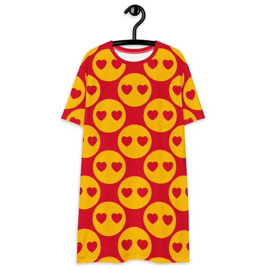 T-shirt dress - SUPERHAPPY - Sunshine and hearts print 6XL
