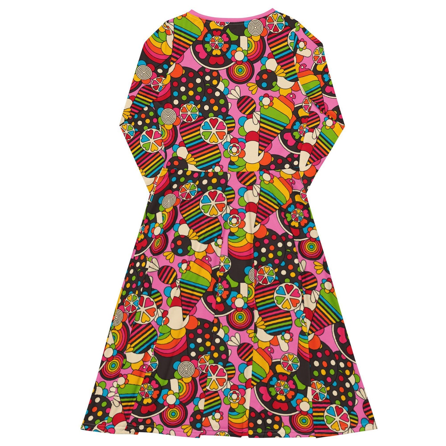 Midi dress - SWEET FREAK pink - Playful sweet treats print