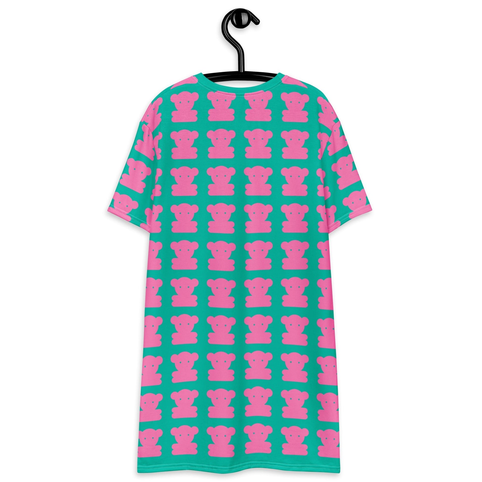T-shirt dress - SWEET TEDDY pink mint - Cute teddy bear print