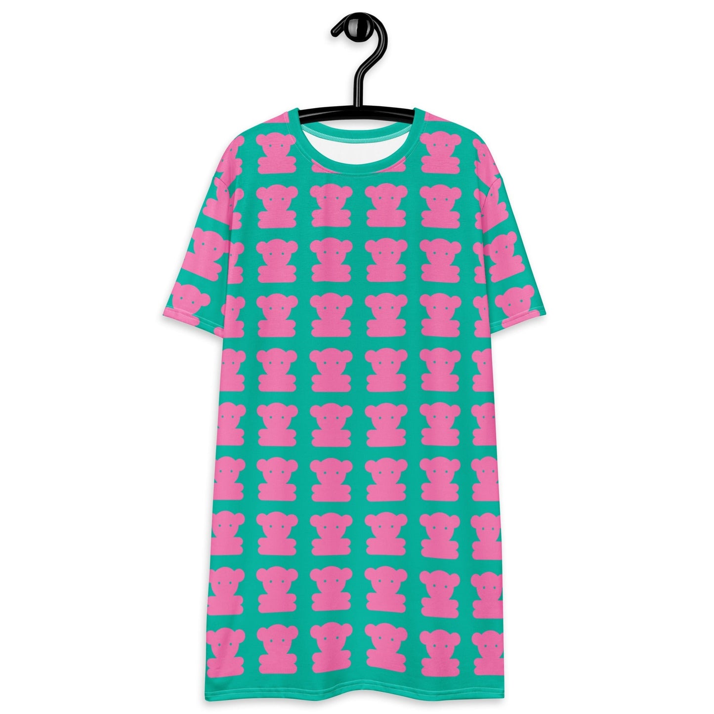 T-shirt dress - SWEET TEDDY pink mint - Cute teddy bear print 6XL
