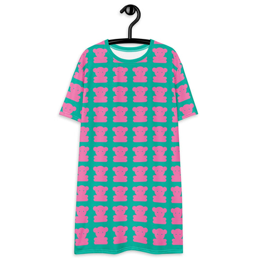 T-Shirt Dress - SWEET TEDDY pink mint